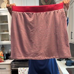 Pink and White Striped Women's Skort